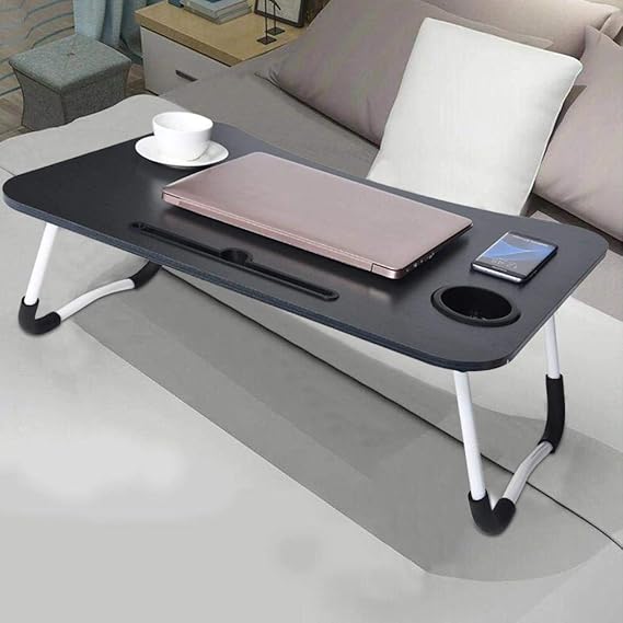 Qualimate Laptop Table Foldable Portable Adjustable Multifunction Study Lapdesk Table