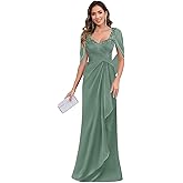 Cape Sleeve Mother of The Bride Dresses for Wedding Long Mermaid Lace Chiffon Formal Evening Party Dress