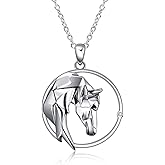 Horse Necklace Sterling Silver Origami Horse Pendant Necklace Mothers Day Gifts for Women Wife Girlfriend