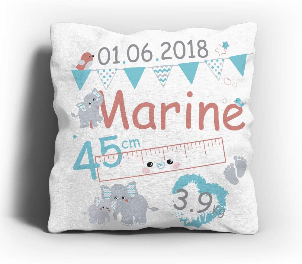 Cadeau Original A Personnalise Pour Bebe Fille Ou Garcon Avec Les Donnees De La Naissance Imprimeurmarseille Fr Coussin Tissu Veloute Cadeau Naissance