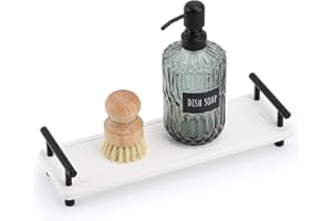 Segbeauty 12x4in Bathroom Tray, Absorbing Quick Dry Stone Drying Mat With Handle, Diatomaceous Sink Caddy Vanity Soap Organizer Holder, Kitchen Counter Bathroom Decor