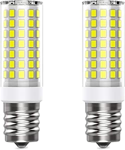 LED E17 Microwave Oven Bulb , Repalcement for 8206232A Dimmable, 8W 800lm 6000k Daylight White,30-50watt Halogen Replacement,AC 120V Appliance Bulbs ,2-Pack. (Daylight White)