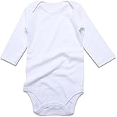 ROMPERINBOX Unisex Baby Onsies Solid Baby Bodysuit Romper Blank for 0-24 Months Boys Girls