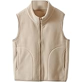 Kids Polar Fleece Vest Jacket Full-Zip Warm Sleeveless Lightweight Outwear 3-12Years