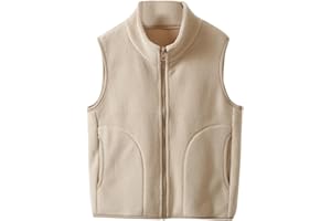 KIDDOOK Kids Polar Fleece Vest Jacket Full-Zip Warm Sleeveless Lightweight Outwear 3-12Years