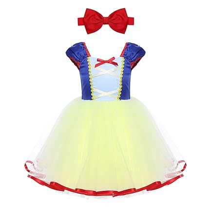 iEFiEL Schneewittchen Kostüm für Mädchen Babykostüme Prinzessin Kostüm Baby Kleid Fasching Karneval Weihnachten Sets Verkleid