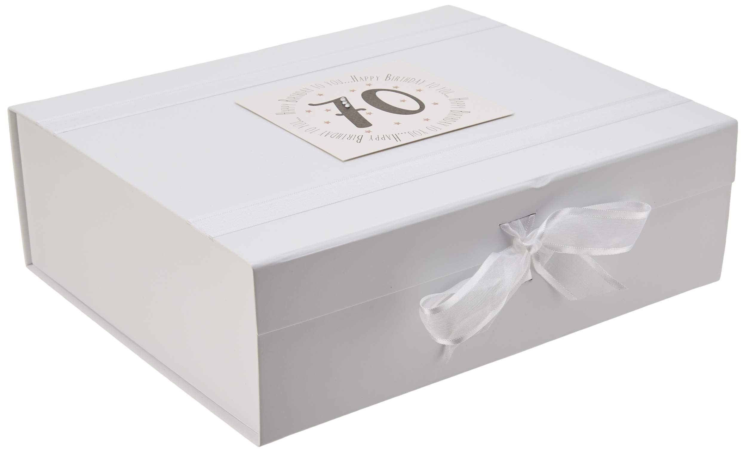 White Cotton Cards 'Happy Birthday to You, 70' Large Keepsake Box (MTGA70X)