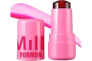 Generic Milk Jelly Blush, Make Milk up Jelly Tint Blush, Milk Cooling Water Jelly Tint 0.18 Oz, Water Jelly Tint Stick Sheer Lip & Cheek Stain Finish(Burst Poppy Pink)