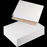 HAKZEON 100 Pack 12.8 x 9 Inch Rigid Mailers, Self Seal Stay Flat Bulk, White Cardboard Envelops Mailers, Stay Flat Photo Document Mailer for Documents, Photos, Letters, CD