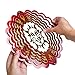 UpBlend Outdoors' Hanging Metal 3D Wind Spinner - in Sunrise Red with Helix Spiral Tail and Glass Ball - All Swivels and Hooks are Included - Kinetic Whirligig Garden Sculpture for Garden or Yard