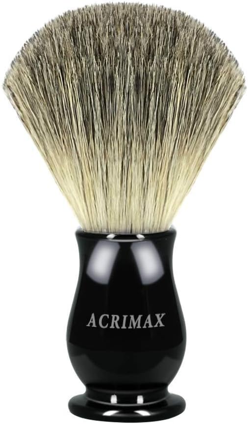 ACRIMAX 100% Pure Badger Shaving Brushes for men, Hand Crafted Shave Brush with Hard Wood Handle Men's Luxury Professional Hair Salon Tool