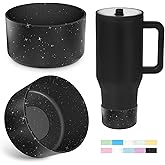 Allwith 2PCS Glitter Silicone Boot for Hydrojug Traveler 40 oz, Anti-Slip Protective Sleeve for Hydrojug Stainless Steel Tumbler, Bottom Cover Base Accessories