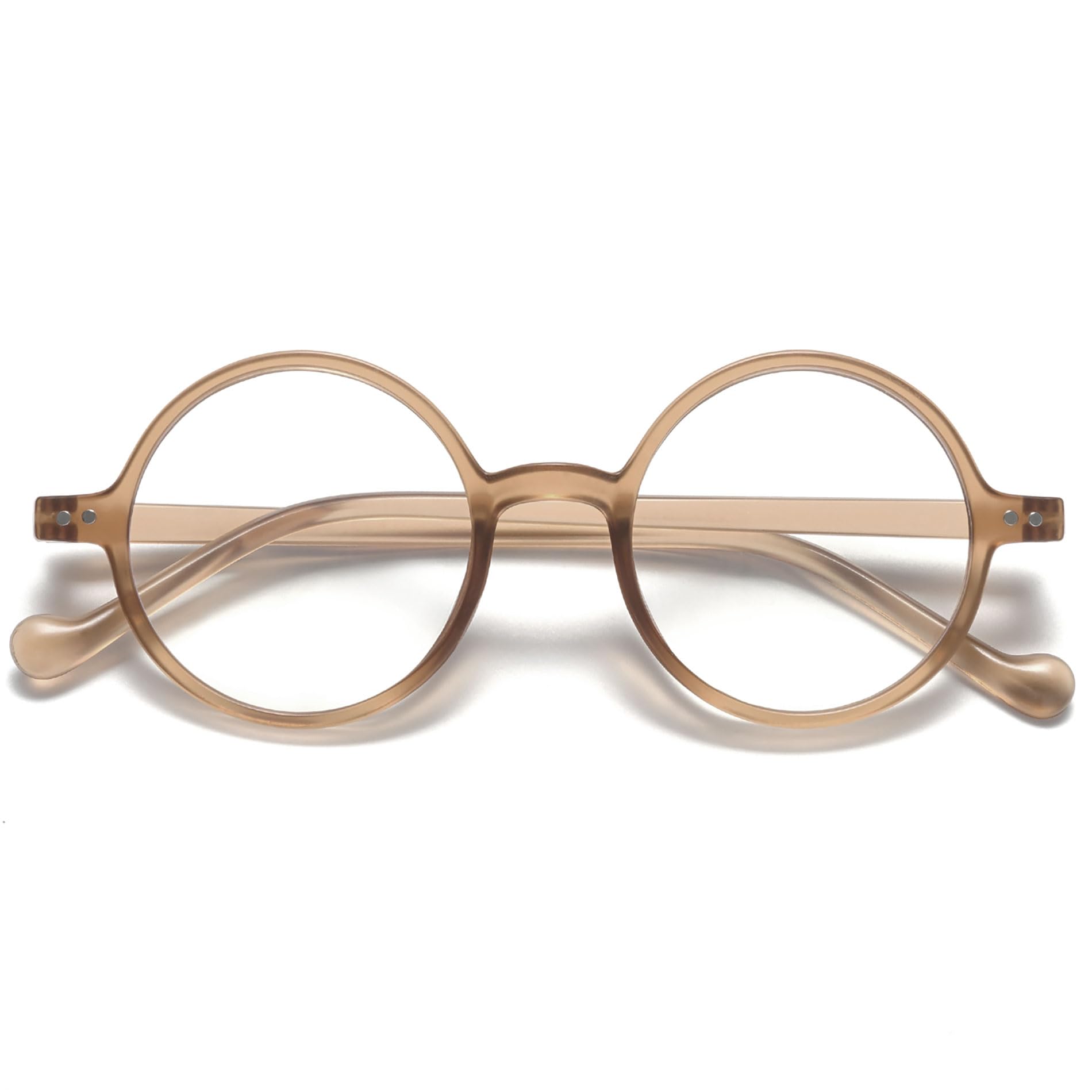 VEVESMUNDO Blue Light Blocking Reading Glasses Round Retro Vintage Readers Glasses for Women Men (1 Pcs Brown Reading Glasses, +3.0)