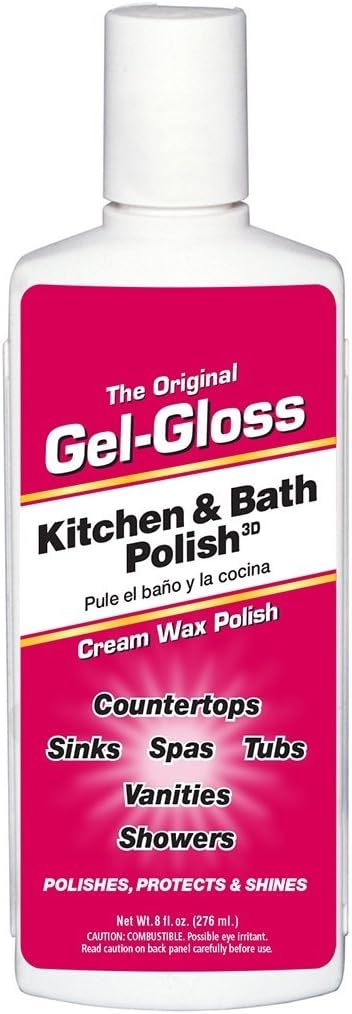 TR Industries Gel-Gloss Kitchen and Bath Cream Wax Polish, 8 Fluid Ounces