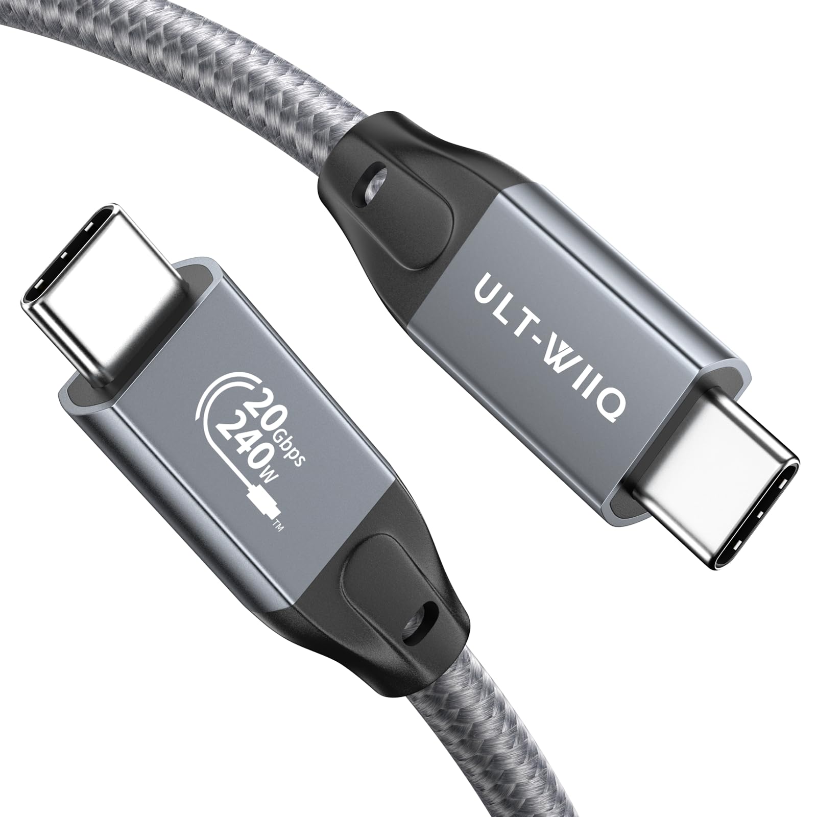 Photo 1 of ULT-WIIQ 3FT Nylon Braided USB C to USB C 3.2 Gen 2 x 2 Video Cable for Monitor, 4K@60Hz Display Cable, 20Gbps Data Transfer, 240W Fast Charging, PD 3.1 High Speed