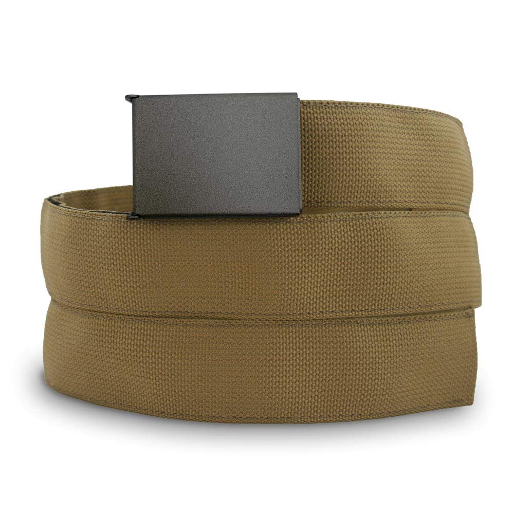 Wazoo Cache Belt, Anti-Theft Everyday Carry Belt for Travel and Outdoors - Stainless-Steel Buckle, Hidden Sleeve, Made in USA, Coyote Brown, Large