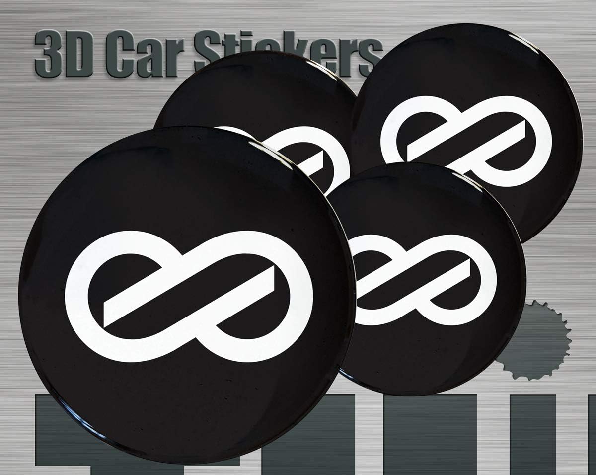 3D Stickers 4 pcs Logo Imitation Center Cap Wheel Trims (60mm)