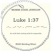 Morse Code Bracelets for Women - 925 Sterling Sliver Christian Bible Verse Morse Code Bracelets Scripture Braceles Adjustable Inspirational Faith Jewelry Religious Christian Gifts for Women Daughter