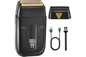 HIENA PRO Professional Reciprocating Electric Shaver for Men, Cordless Beard Trimmer & Bald Head Precision Trimmer, Foil Shaving and Men's Facial Grooming Tool with LED, Gifts for Men
