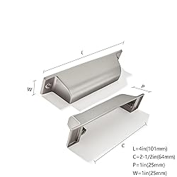 ZAUYX 2 Pack 2-1/2 Inch Center to Center Brushed