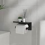 susswiff Self Adhesive Toilet Paper Holder with Phone Shelf Matte Black view 2
