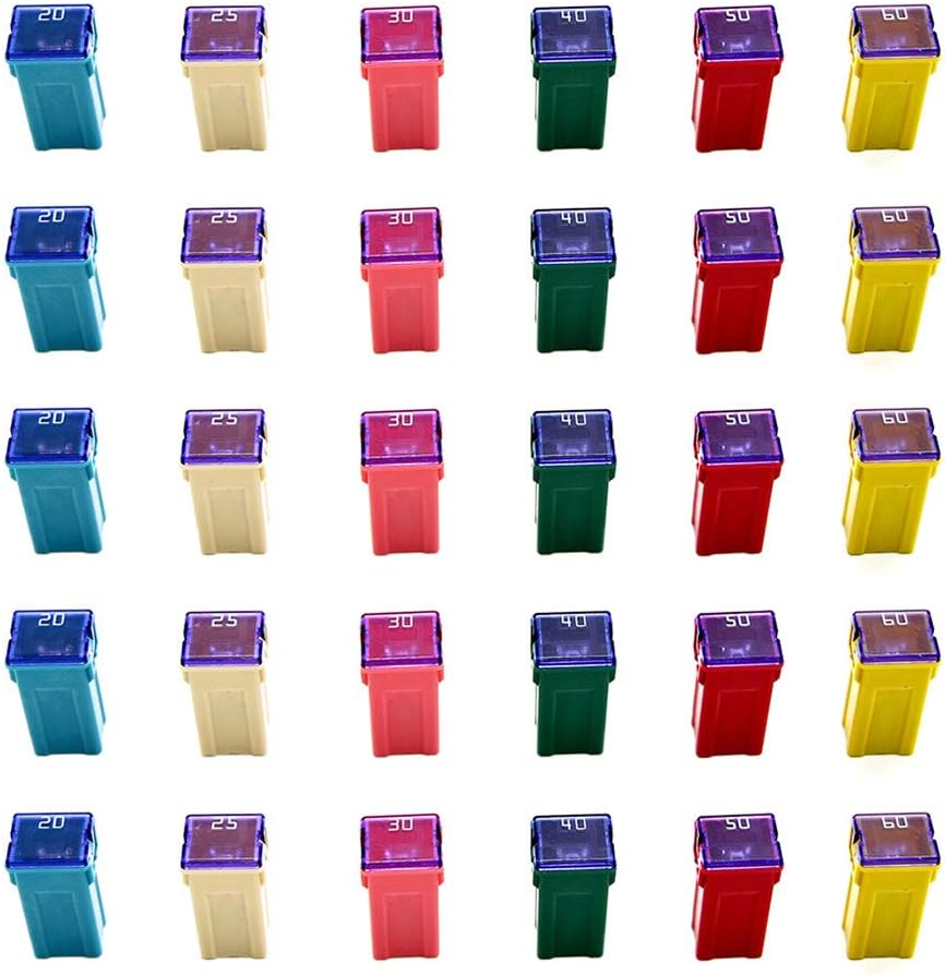 30 Pc Automotive TALL/STANDARD PROFILE JCASE Box Shaped Fuse Kit for pickup Trucks, Cars and SUVs: Automotive