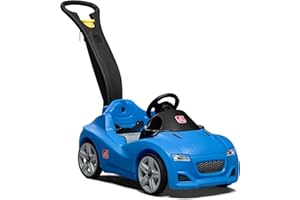 Step2 Whisper Ride Cruiser Kids Push Car, Ride On Toy, Stroller Substitute, Includes Seat Belt & Horn, Made of Durable Plastic, Max Weight 50 lbs., For Toddlers 1.5-4 Years Old, Blue
