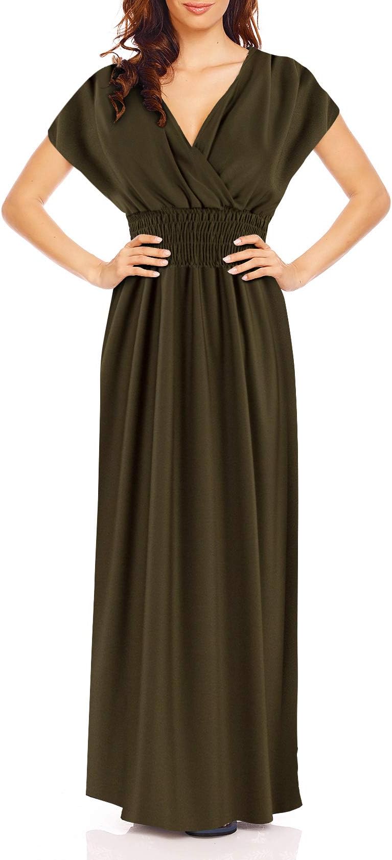 Long Casual Ladies Maxi Summer Holiday Short Sleeved Beach Sun Dress