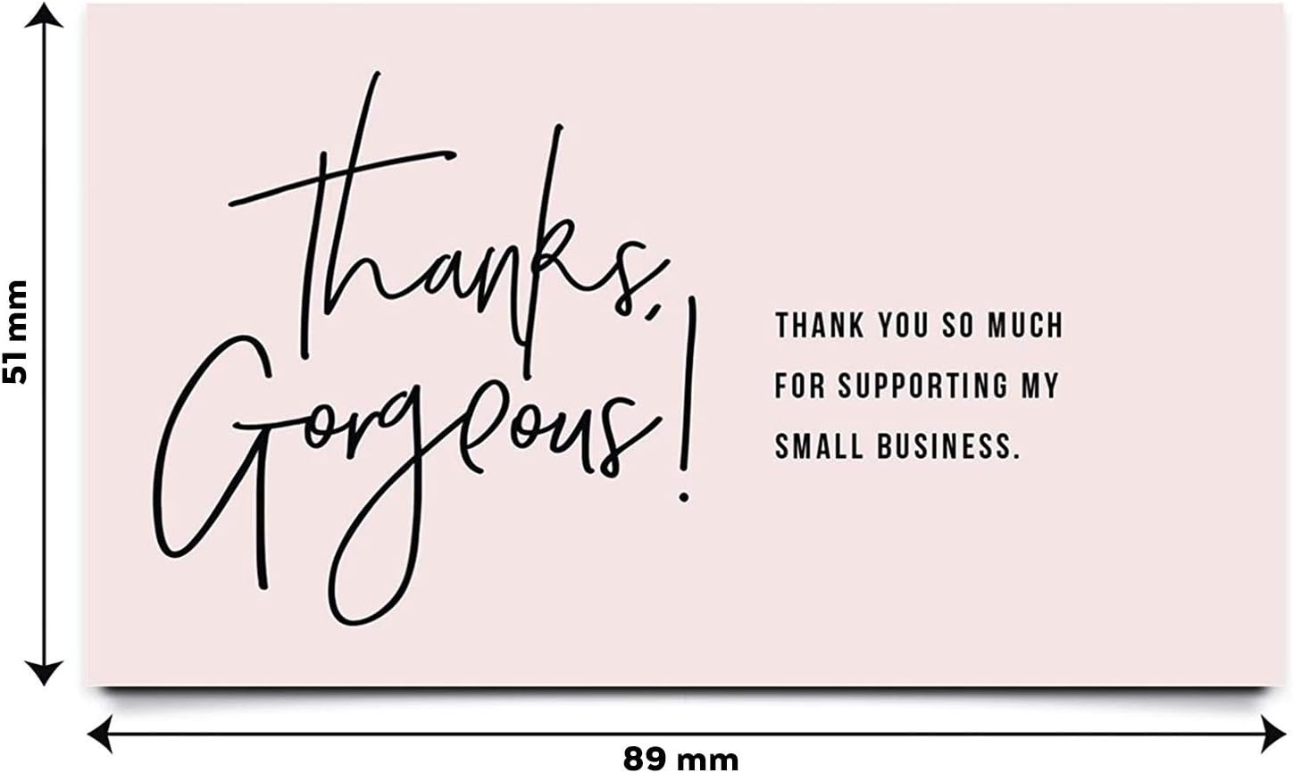 Bliss Collections Thank You For Supporting My Small Business Cards, Premium design, 2 x 3.5 business card size, perfect for small business owners, thanks gorgeous feminine design, 50 pack : Office Products