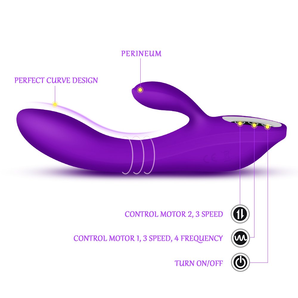 G Spot Rabbit Dildo Vibrator Vagina Dual Motor Clitoris Stimulator Rechargeable Waterproof Silicone Massager Adult Sex Toys for Women Couples Set