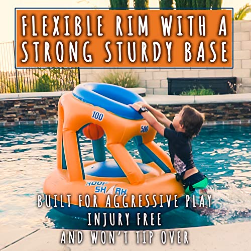Swimming Pool Basketball Hoop Set by Hoop Shark Orange/Blue