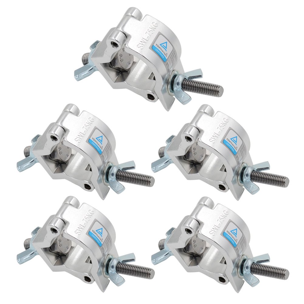 Truss Clamp-JLTPH 5PCS Heavy Duty 32-35mm Stage Light Hook Clamp/Speaker Stands Moving Head Light Par Light Truss Clamps/Aluminum Alloy Finish