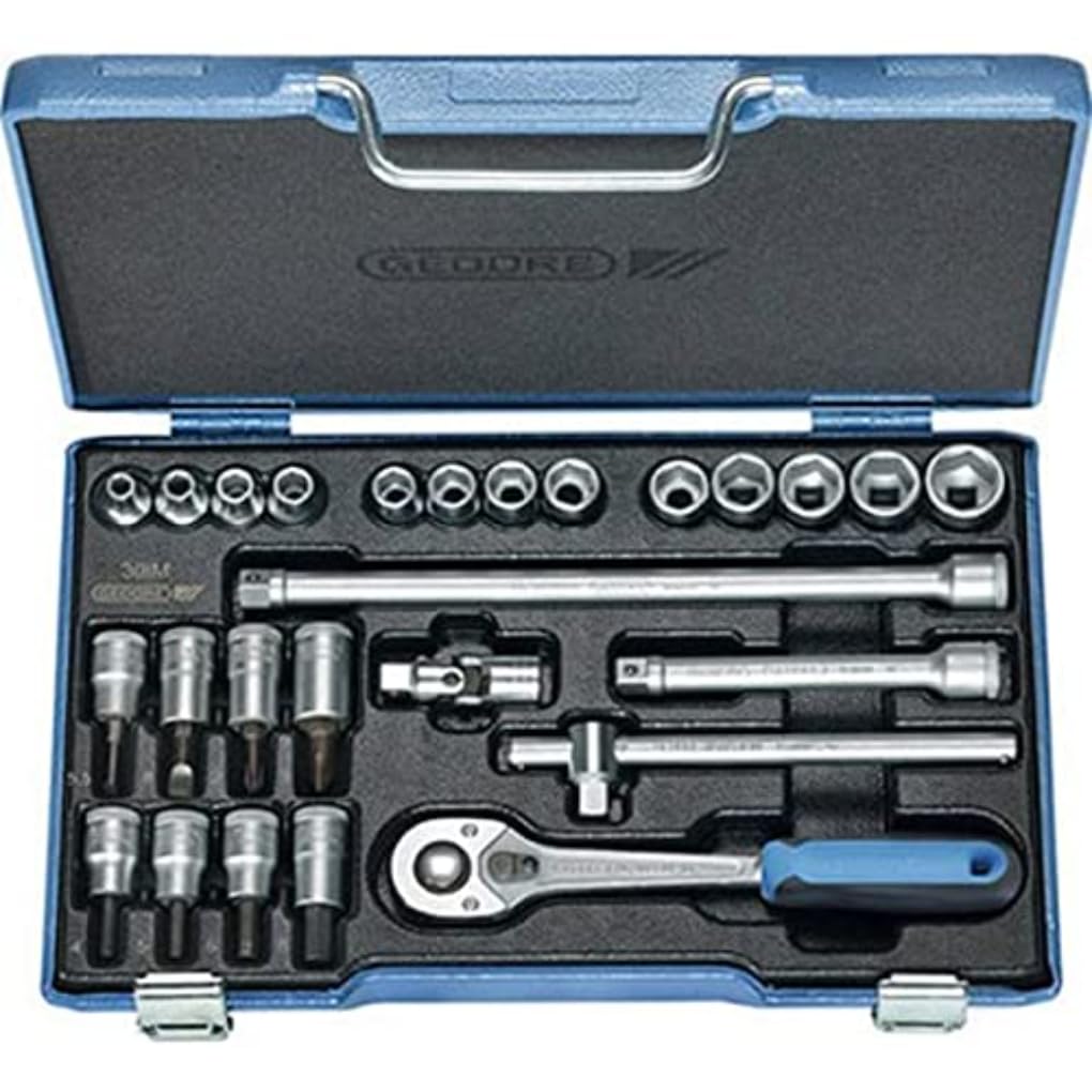 Gedore 30IMU-10 3/8-Inch Tool Set - Blue/Silver (26-Piece)