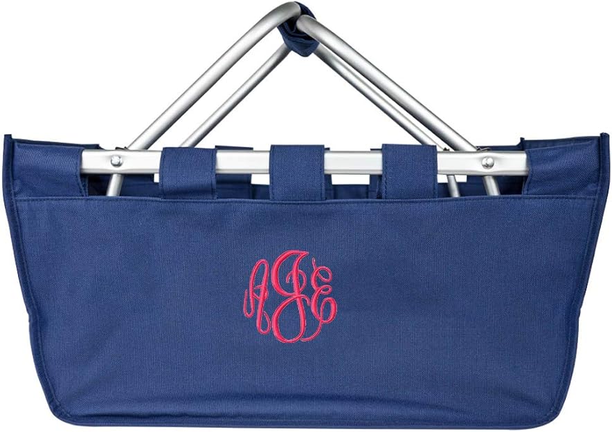 Personalized Large Collapsible Market Tote Baskets with