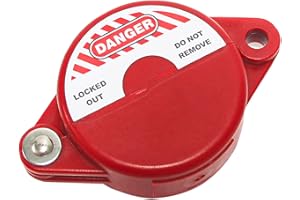 Wisamic Gate Valve Lockout - 1 inch to 2-1/2 inches with 3/8 inch Diameter Padlock Hole for Hose Bib Lock, Petroleum, Natural Gas Valve, Chemical Industry- Red