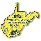West Virginia Small State Magnet by Classic Magnets, 2.6" x 2.4", Collectible 3D Rubber Vintage-Style Souvenirs and Gifts Made in the USA
