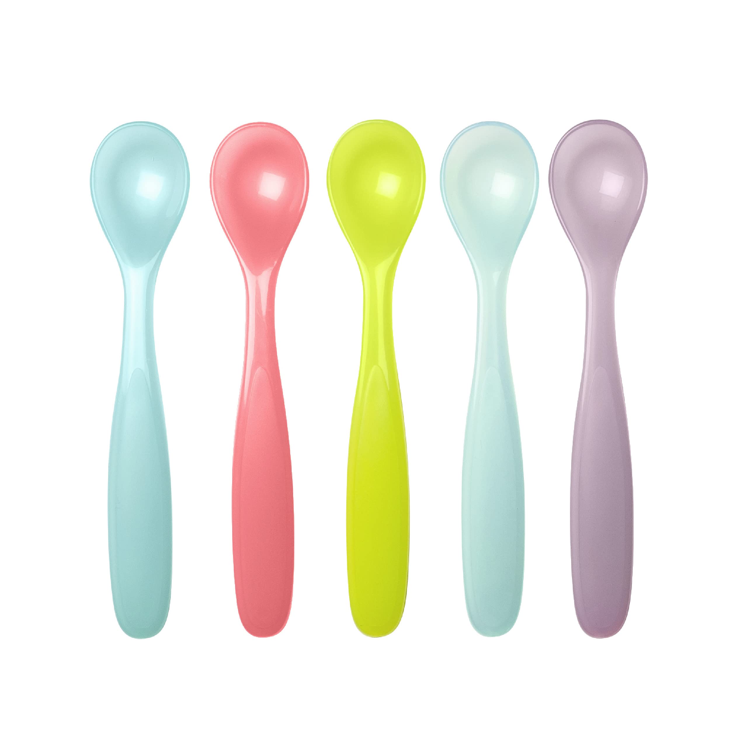 Badabulle Baby Feeding Flexible Spoons, Multi-Colour, Pack of 5