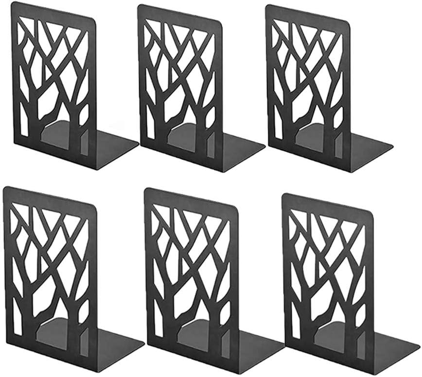 residentD Black Metal Bookends, NonSlip Book Ends Heavy