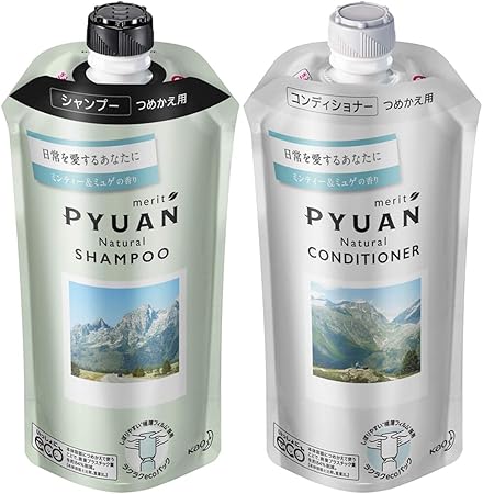 Amazon セット買い メリットピュアン ナチュラル Natural ミンティー ミュゲの香り シャンプー つめかえ用 コンディショナー つめかえ用 Pyuan ピュアン シャンプー コンディショナーセット 通販