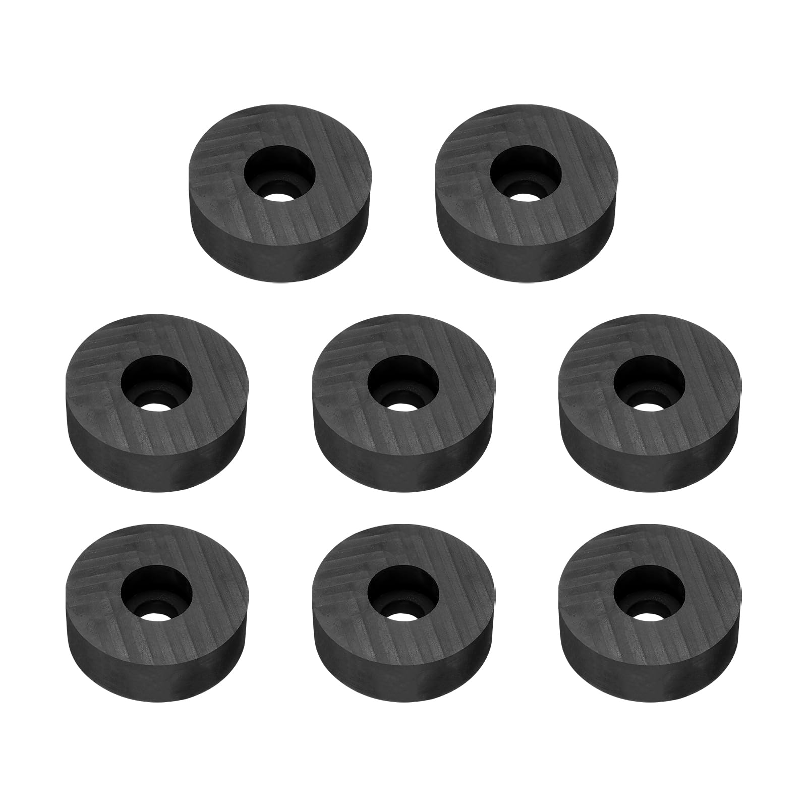 PATIKIL Rubber Spacer, 8 Pcs Rubber Anti Vibration Foot Pad Bumper 2" OD 0.5" ID Count Sink Hole Washer Round Neoprene Bushings Spacer for Air Compressor Machinery Generator Car, Black