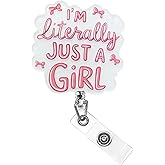 Pink Bow Badge Reel Retractable Clip for Nurse, Teacher, Cute ID Badge Holder with Sturdy Alligator Clip, Smooth Retractable Cord Nursing Student Gifts Medical Worker Accessories