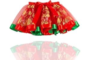 RELBCY Kids Christmas Tutu Skirt Layered Tulle Tutu Ballet Dance Tutu Xmas Party Tutus Costume for Girls