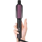 Farery Mini Thermal Brush 3 Temperature Adjustable, Travel Curling Iron for Short Hair 1 Inch, Heated Round Brush for Soft Curls, Lightweight Curling Wand for Bouncy Hair, Touch-ups, Dual Voltage
