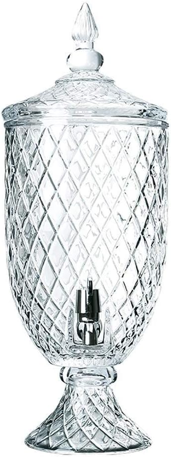 Yalztc-zyq16 Glass Beverage Dispenser, European Glass Juice Jar, Cold Dining Table, Faucet, Self-service Beverage Machine, Household Wine Glass Bottle (Color : A)