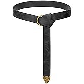 SUOSDEY Medieval Leather Belt Renaissance Pirate Viking Halloween Accessory Belt Women Men