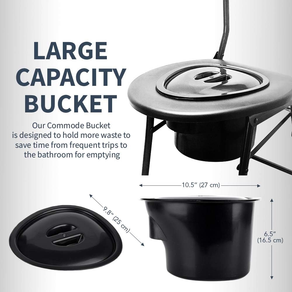 Kunida Designs Portable Camping Toilet Chair with Backrest Folding