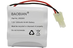 BAOBIAN XB2950 7.2V 1200mAh Ni-Mh Battery Pack Compatible with Shark V2950 V2950A V2945Z V2945 Floor & Carpet Sweeper