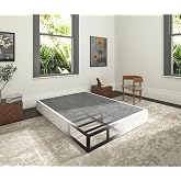 Faoide 9 Inch Heavy Duty Metal Box Spring Queen Size, Low Profile Queen Mattress Foundation Bed Base, 3000 lbs Weight Capacity, Easy Assembly, Easy Clean Fabric Cover, Black