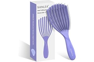 SHINLEA Detangler Brush for Curly Hair, Hairbrush for Wet Dry Thick Thin, Easily Comb Through Curl Hair and Reduces Breakage, Curly Brush for Women Men Kid (Purple)