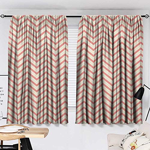 Josepsh Geometric Night Darkening Curtains Chevron Waves Lines